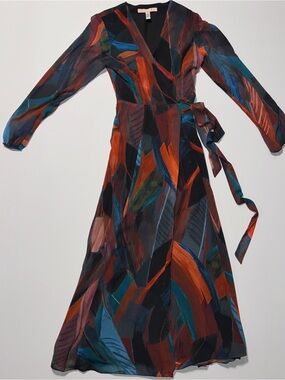 hutch luxe sleeveless ruched side slit satin maxi dress Hutch | Dresses | Hutch Luxe Sleeveless Ruched Sideslit Satin Maxi Dress In Sky Floral Womens 4